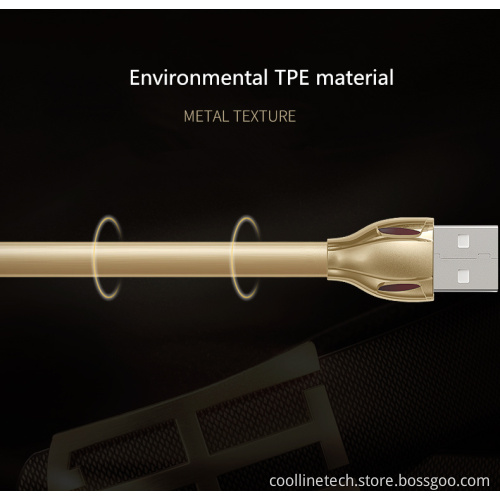 TPE USB Cable with LED indicator light, USB A to Lightning Cable / Type C Cable / Micro USB Cable, Fast Charging and Data Sync T